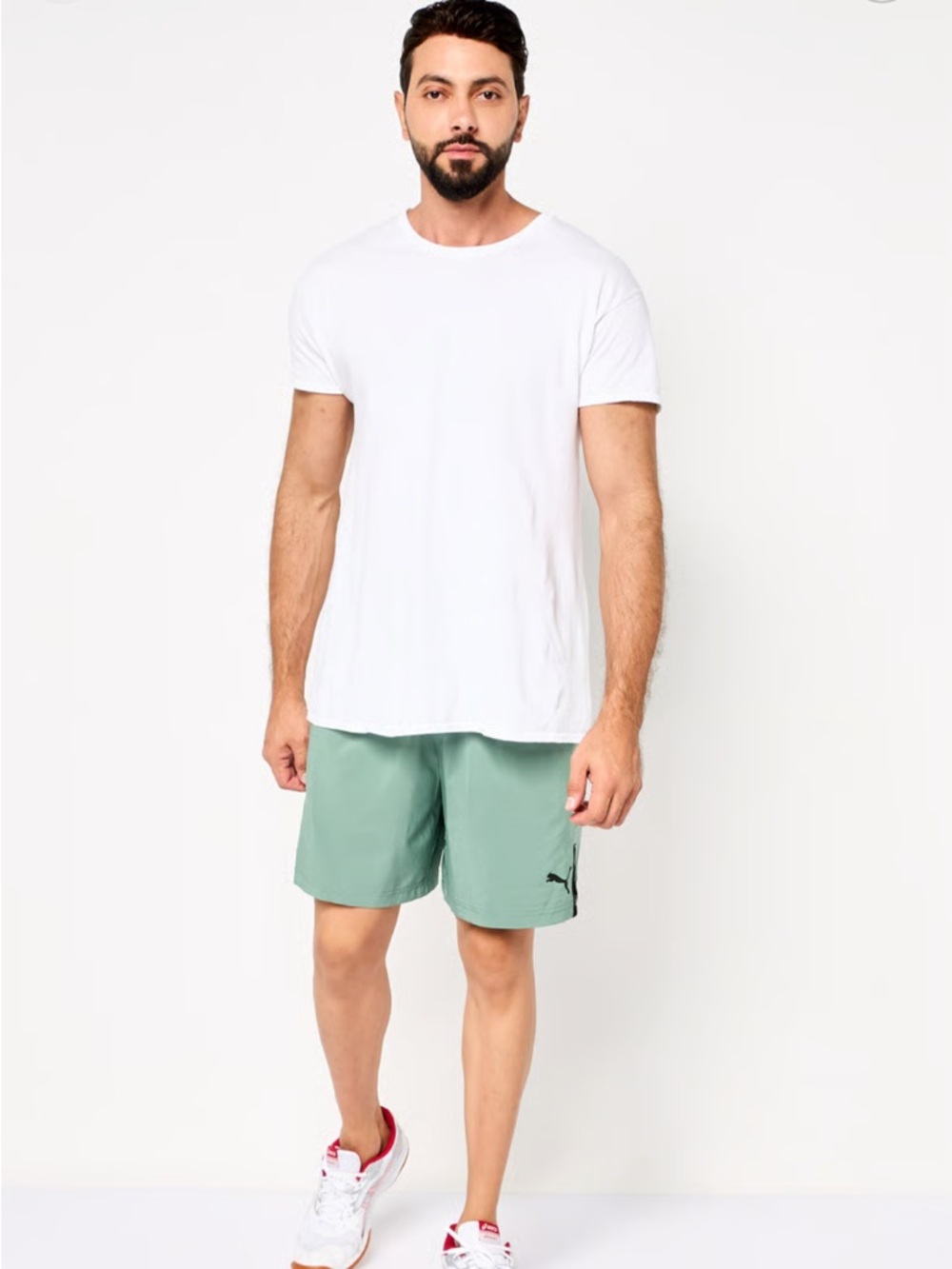 Puma Men’s Fit 7” Inseam Woven Training Shorts, Sage Green Athletic Shorts Med